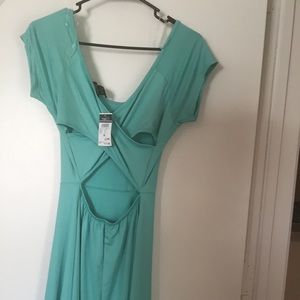 🔥NWT cross back turquoise fit and flare dress