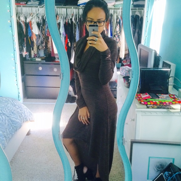 Brown Winter Dress (hi-low)