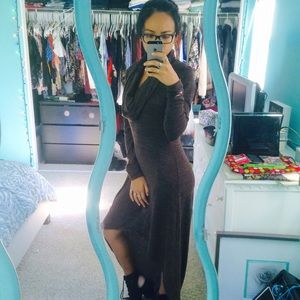 Brown Winter Dress (hi-low)