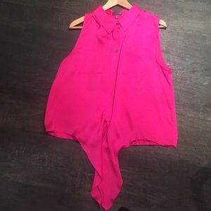 Vince Camuto pink tie crop top