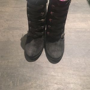 Bcbg wedge suede boots