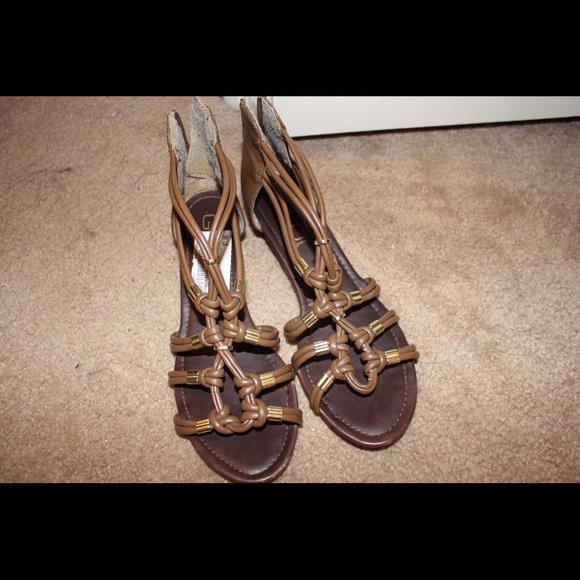 Brown and Gold Sandals