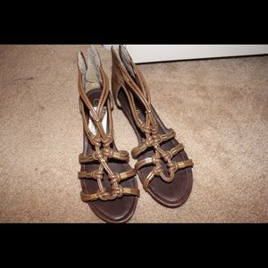 Brown and Gold Sandals