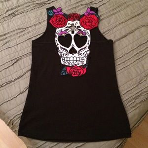 Hell Bunny Skull Rose Tank Top
