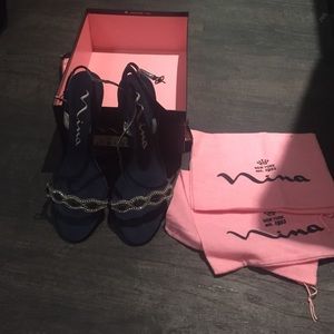 Nina blue evening shoes