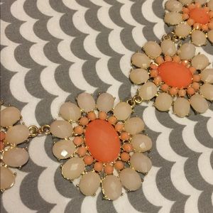 Francesca's Peach Floral Statement Necklace
