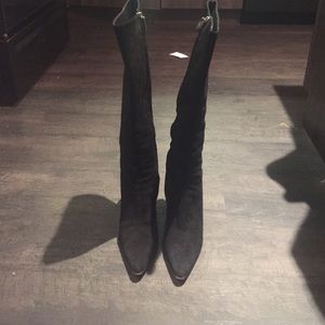 Ralph Lauren black suede knee high boots