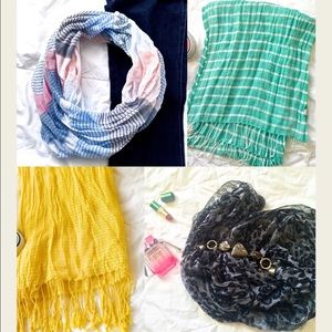 4 SCARF BUNDLE! 2 infinity scarves and 2 regular