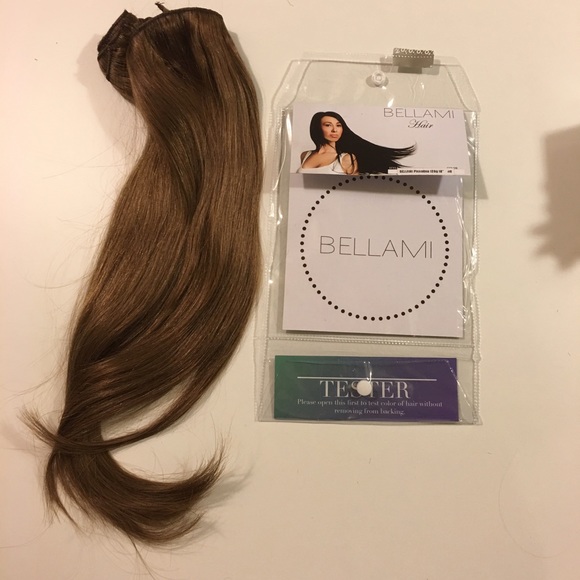 BRAND NEW Bellami 18" ash brown clip in extensions