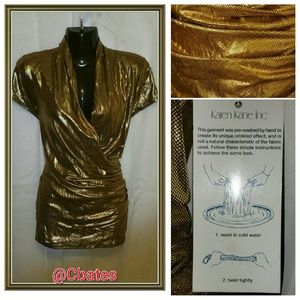 Karen Kane Wild Reflection Gold Metallic Wrap