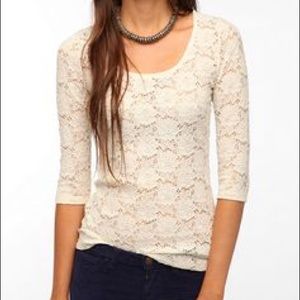 Pins and Needles Off-White Lace top