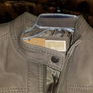 Light Grey Michael Kors Leather Jacket