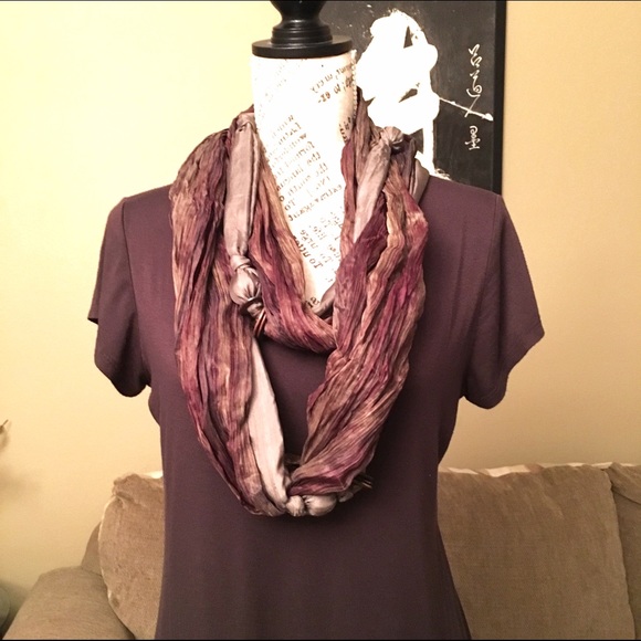 NEW Double Loop Beaded 100% Silk Eternity Scarf - Picture 2 of 4