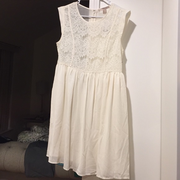 Cream laced top dress