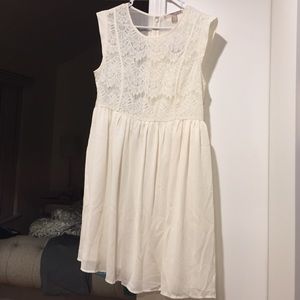 Cream laced top dress