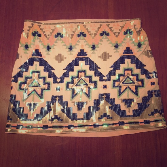 Preppy Trendy Tribal Skirt by EXPRESS - Sequins!!