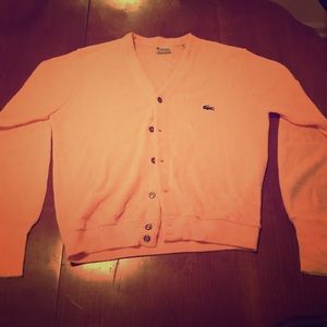 Vintage Pink Lacoste Cardigan Sweater Medium!