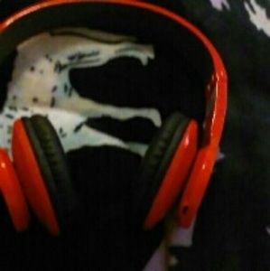 Red Bluetooth headphones