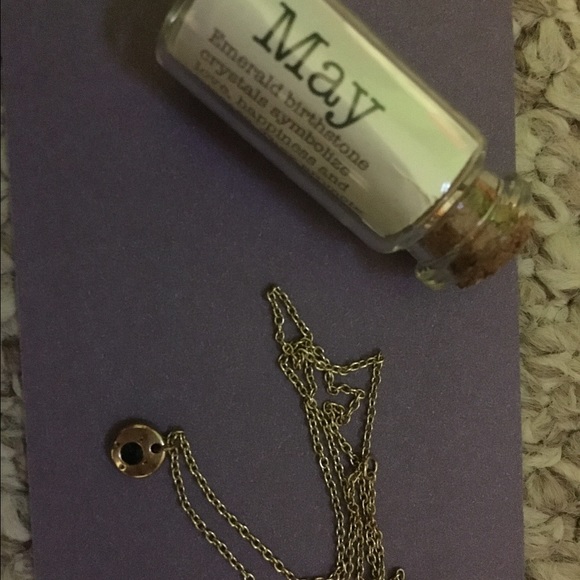 May birth stone necklace.