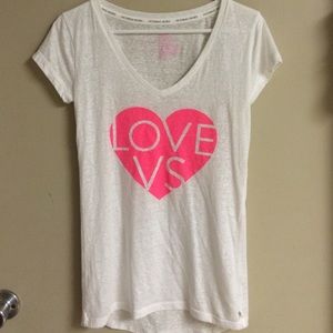Victoria secret white v-neck shirt