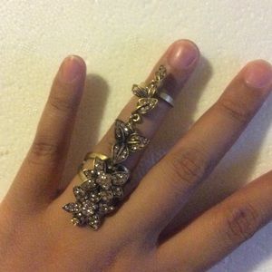 Floral fantasy ring jewel mint