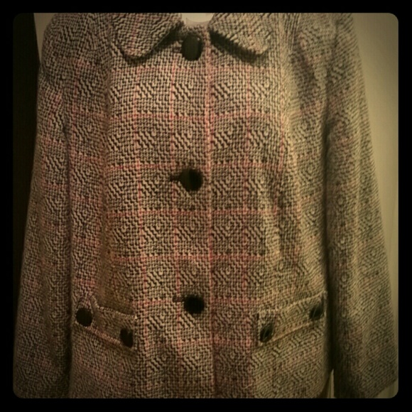 JM Collection Women's Tweed Look Coat