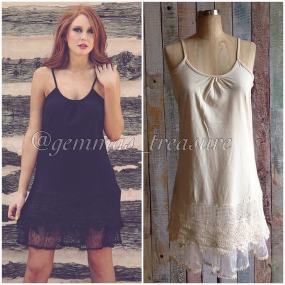 Dresses & Skirts - LACE Dress Extender || Colors Avail: BLK, WHT, CML