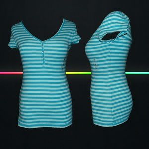 NWT XS Old Navy Teal Perfect Henley Tee
