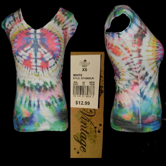 NWT XS L.O.L. Vintage Tie Dye Peace Shirt