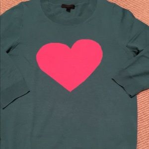 JCrew merino wool heart sweater