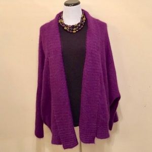 Purple Sweater Open Cardigan