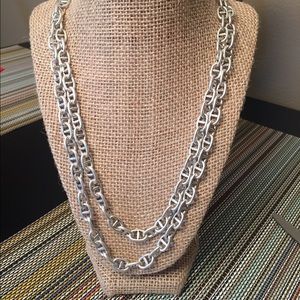 Stella & Dot silver versatile chain necklace