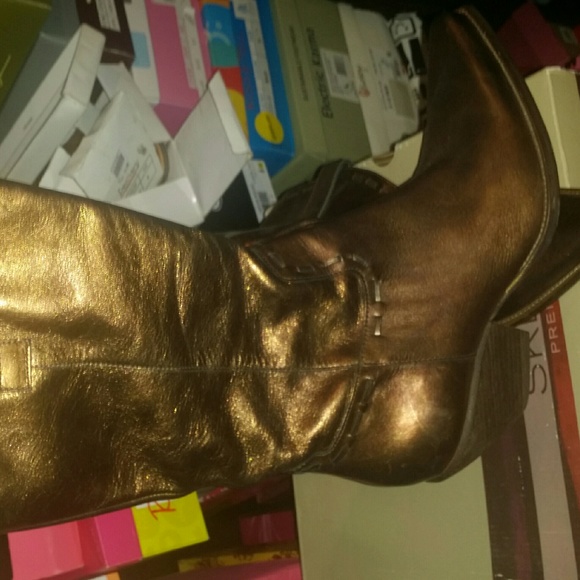 BCBG bronze cowboy boots