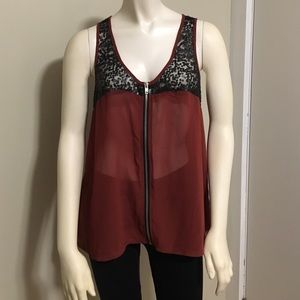 Maurices Sheer Zip Front Tank