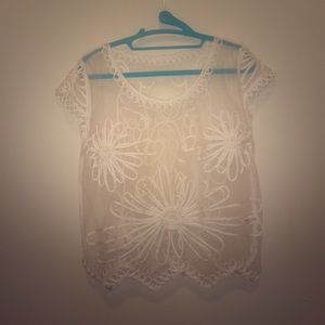 Sheer Macrame blouse size Small/Medium