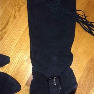 Black suede boots