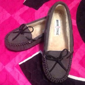 Minnetonka grey moccasins