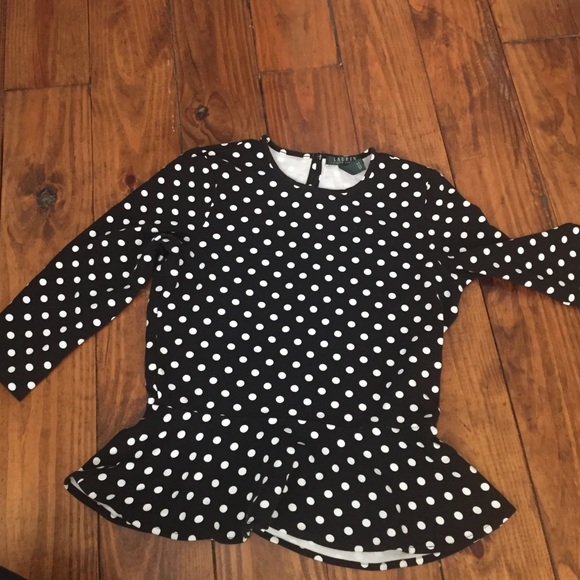 ❤️❤️Ralph Lauren, size S, polka dot 3/4 sleeve top