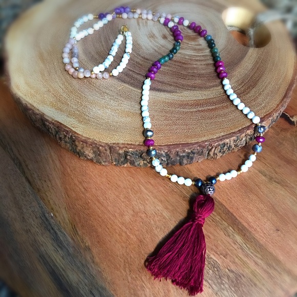 Function & Fringe Jewelry - Natural stone tassel necklace