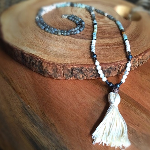 GEMSTONE TASSEL NECKLACES boho style - Picture 3 of 4