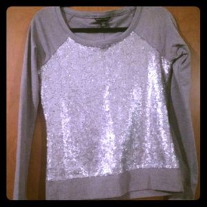 Silver sequin sweater