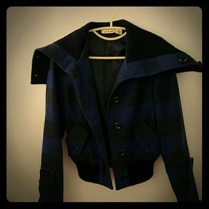 wool Blend knit collar shot coat