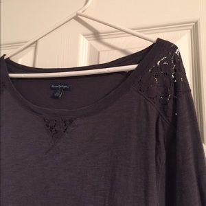 AE Lace Shoulder Top