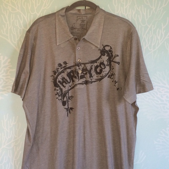 Men's Grey Hurley Co. Distressed Polo Shirt