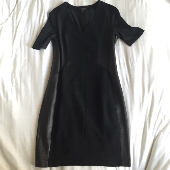 rag & bone Dresses & Skirts - Rag & Bone size 2 black dress with leather sides