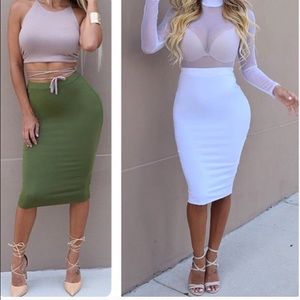 Dash Pencil Skirt - Olive