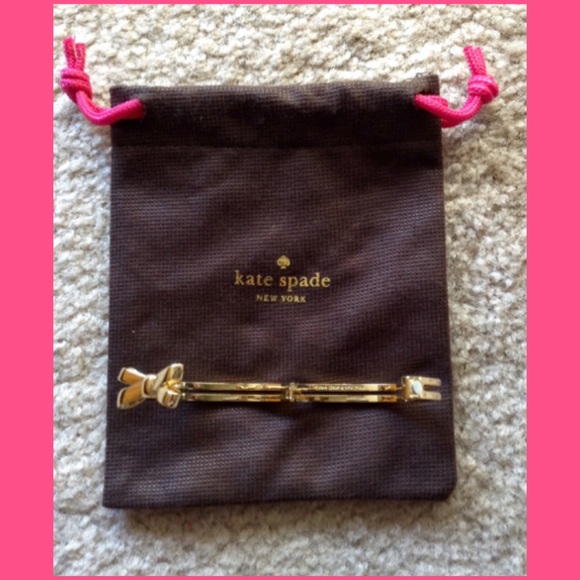 Kate Spade Double Bangle Bow Bracelet Gold HP 5-12 - Picture 4 of 4