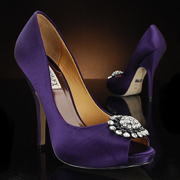 Lissa-purple satin Badgley Mischka bridal shoes