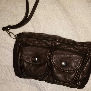 NEW Brown Wristlet with pockets