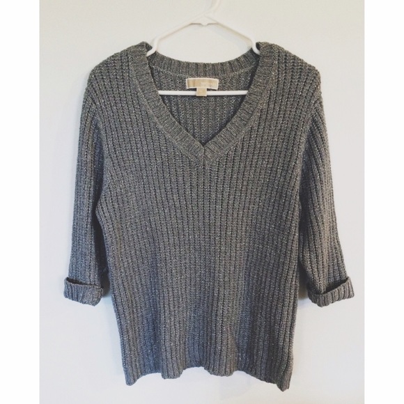 grey sweater with sparkle - michael kors